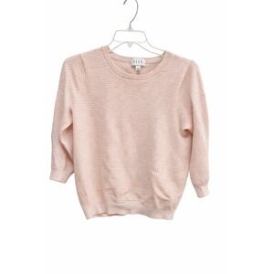 Textured Pullover Sweatshirt Womens XL Cozy Minimalist Top Blush Pink